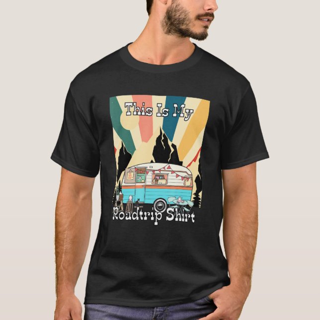 Camiseta My Roadtrip Retro Rv Camping And Traveler 1 (Frente)