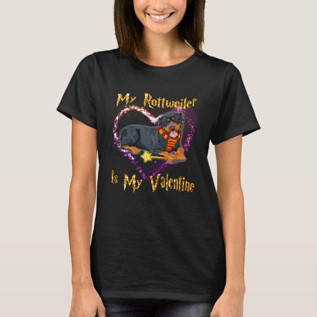 Camiseta My Rottweiler is My Valentine (Frente)