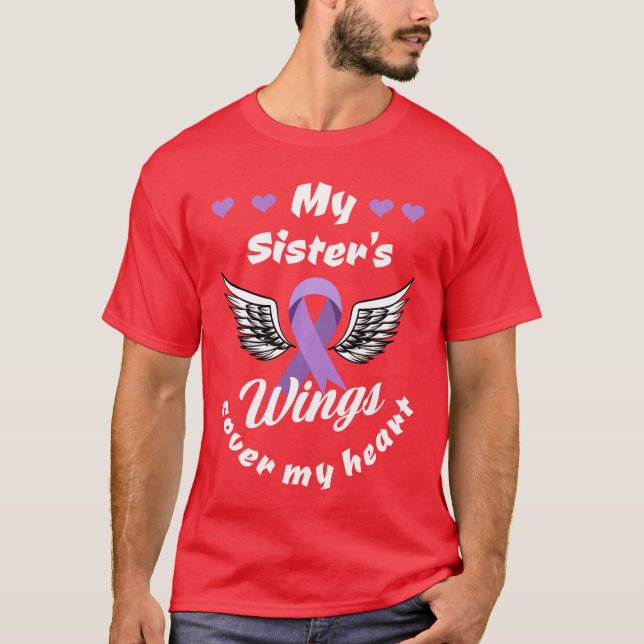 Camiseta My Sisters Wings Cover My Heart Overdose Awareness (Frente)