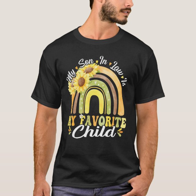 Camiseta My Son In Law Is My Favorite Child  Rainbow Sunflo (Frente)