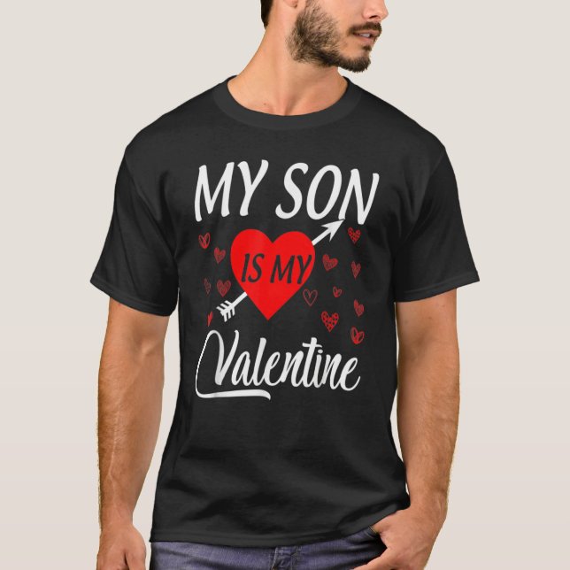 Camiseta My Son Is My Valentine Shirt Mom Dad Valentine's D (Frente)
