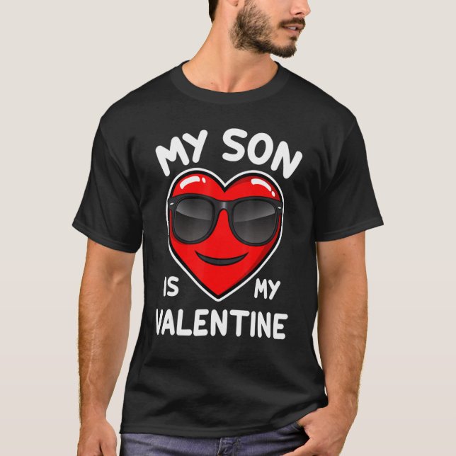 Camiseta My Son Is My Valentine Shirt Mom Dad Valentine's D (Frente)
