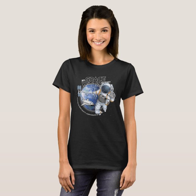 Camiseta My spacewalk Journey (Dark mode) | Women (Frente Completa)