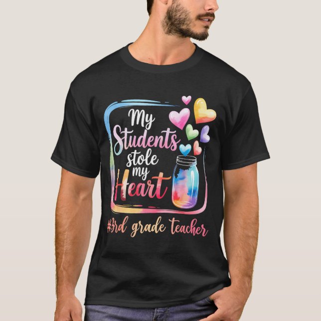 Camiseta My Student Stole My Heart 3rd Grade Teacher Valent (Frente)