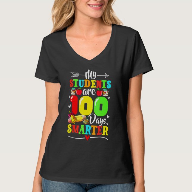 Camiseta My Students Are 100 Days Smarter 100th Day Of Scho (Frente)