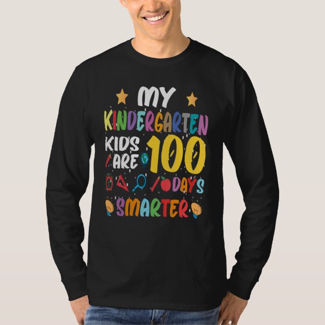 Camiseta My Students Are 100 Days Smarter Kindergarten Kids (Frente)