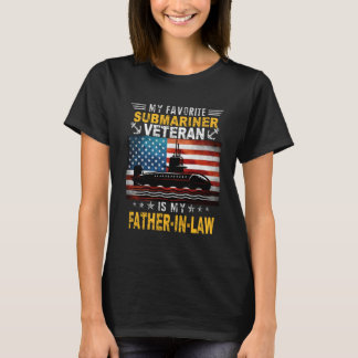 Camiseta My Submarine Veteran Is My Father-In-Law US Flag V