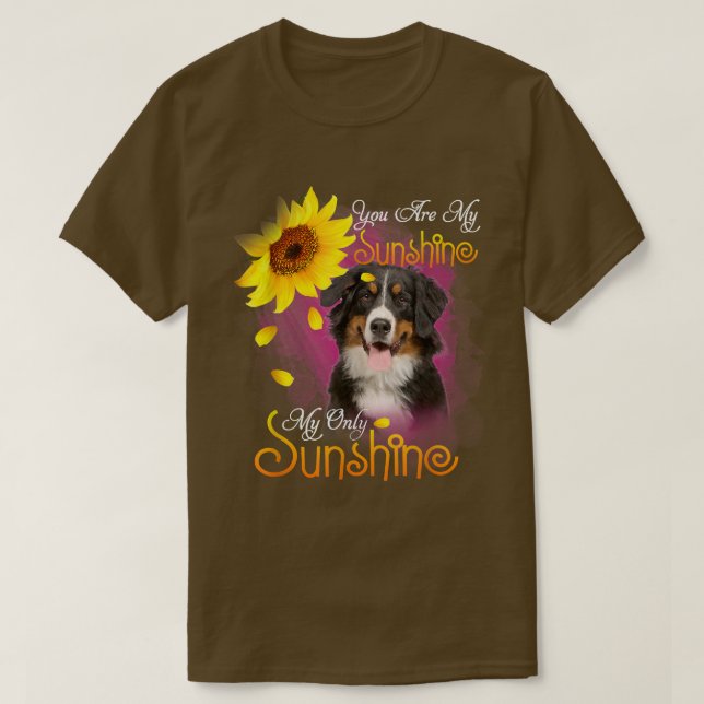 Camiseta My Sunshine Bernese Mountain Dog With Sunflowers  (Frente do Design)