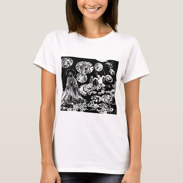 Camiseta My super haloween (Black and White Art) (Frente)