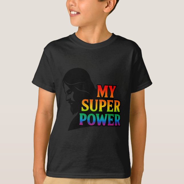 Camiseta My Super Wer Faith Pride Jesus Christian Insration (Frente)