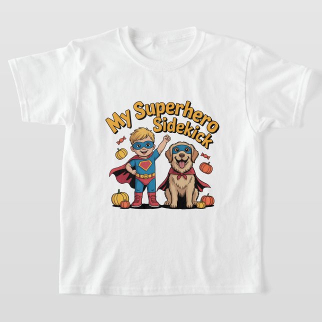 Camiseta My Superhero Sidekick Halloween Kids Tee (Postura )