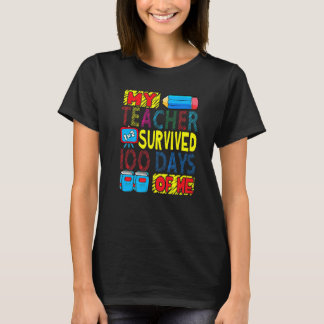 Camiseta My Teacher Survived 100 Days Of Me 100th Day Party