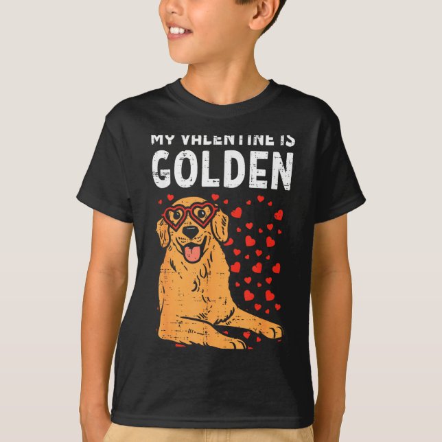 Camiseta My Valentine Is Golden Retriever Valentines Day Pe (Frente)