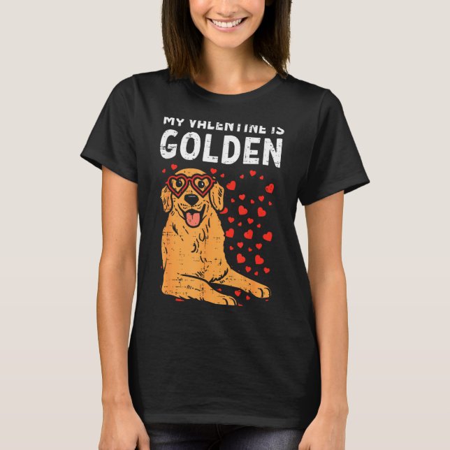 Camiseta My Valentine Is Golden Retriever Valentines Day Pe (Frente)