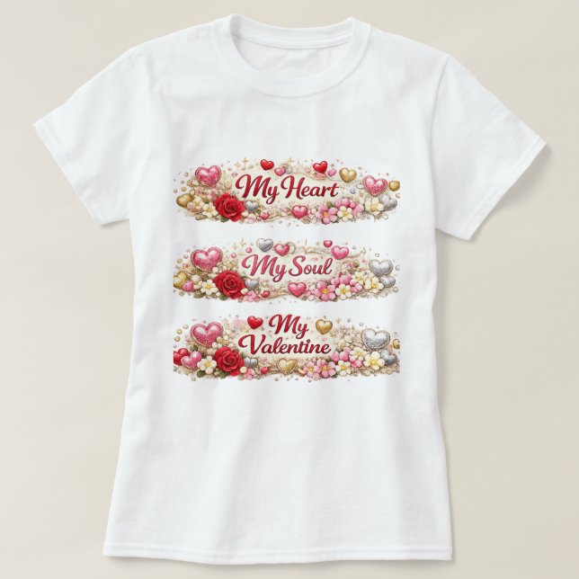 Camiseta My Valentine Love T-Shirt Romantic Gift (Frente do Design)