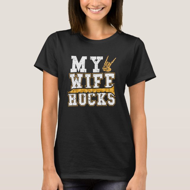 Camiseta My Wife Rocks Fluting & Flute (Frente)