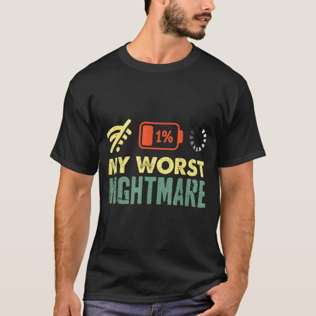 Camiseta My Worst Low Battery Funny Gamers Humor Men  (Frente)