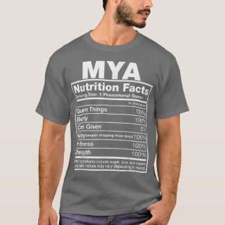 Camiseta Mya Nutrition FactsMya Name Birthday