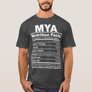 Camiseta Mya Nutrition FactsMya Name Birthday