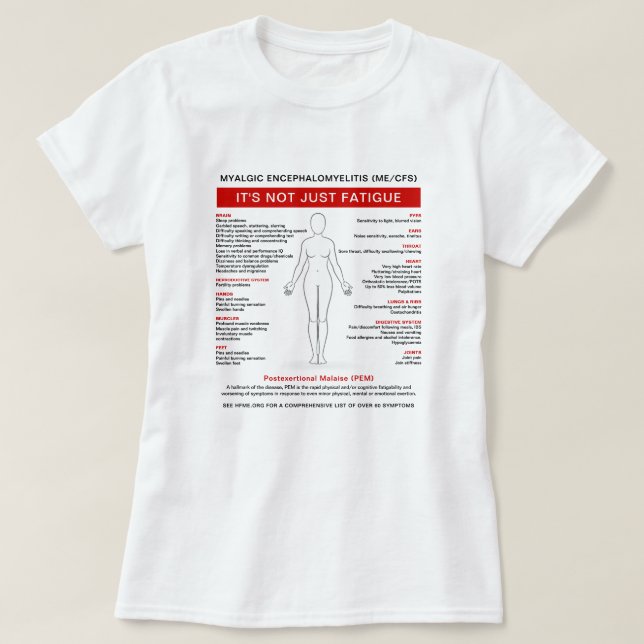 Camiseta Myalgic Encephalomyelitis (ME/CFS) Symptom Diagram (Frente do Design)