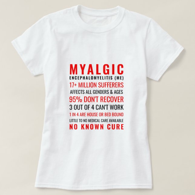 Camiseta Myalgic Encephalomyelitis (ME) Stats (Frente do Design)