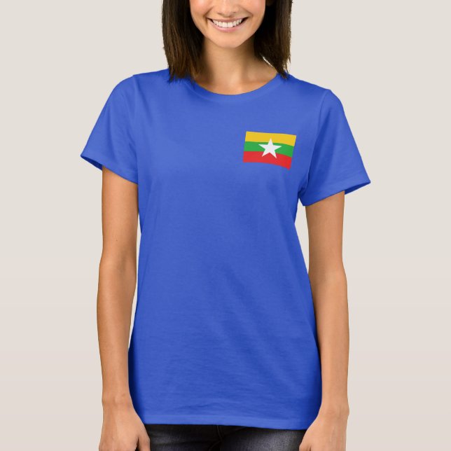 Camiseta Myanmar Flag e Map Dk T-Shirt (Frente)