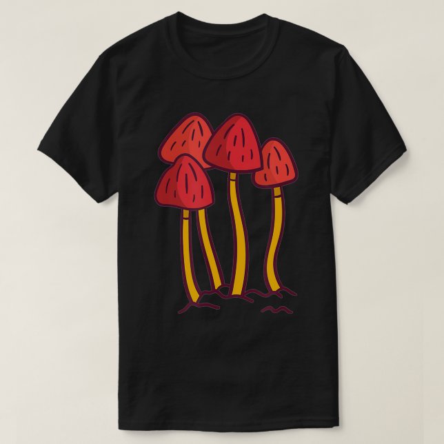 Camiseta Mycologia Fungi Forjando Cogumelo Vermelho Assalta (Frente do Design)