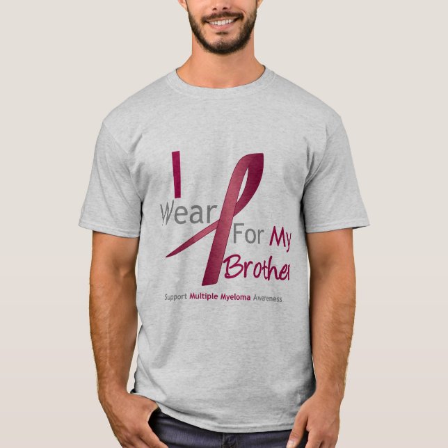 Camiseta Myeloma - Eu Visto Borgonha Para Meu Irmão (Frente)