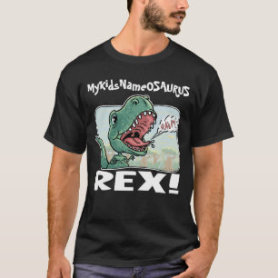 Camiseta MyKidsNameOSAURUS Rex edita com nome do seu miúdo