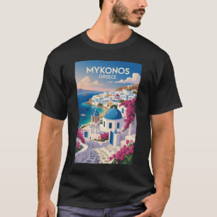 Camiseta Mykonos Grécia Costa Viagem Arte Vintage