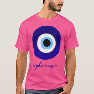 Camiseta Mykonos - Grécia Mati Edition Blue White.