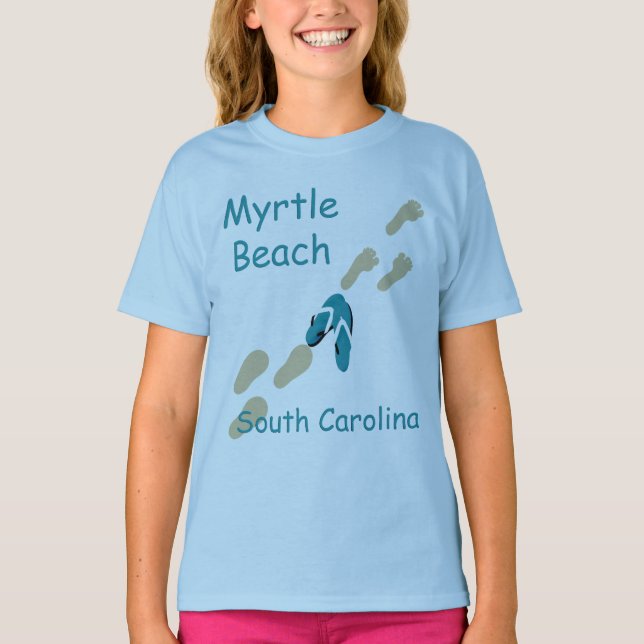 Camiseta Myrtle Beach, Carolina do Sul Flip Flops T-Shirt (Frente)