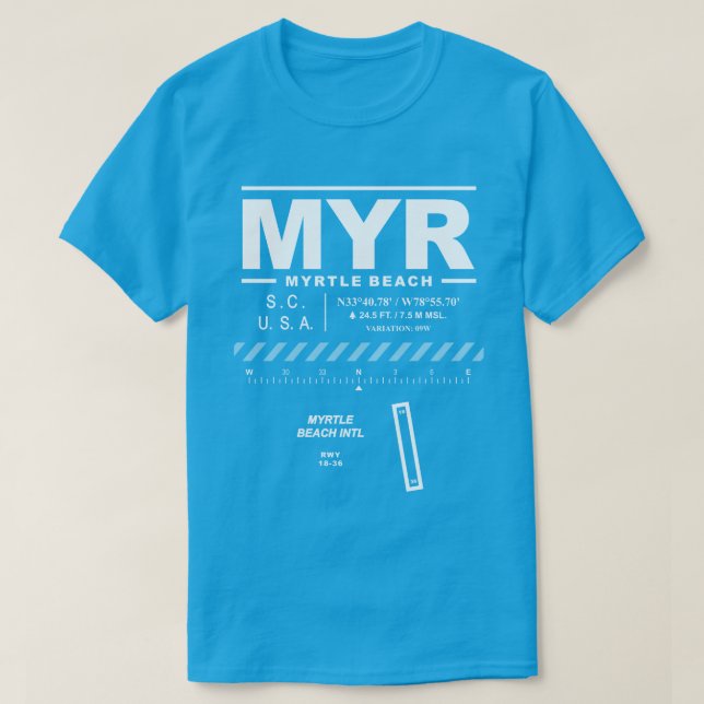 Camiseta Myrtle Beach International Airport MYR T-Shirt (Frente do Design)