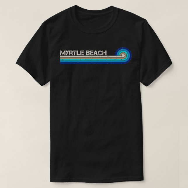 Camiseta Myrtle Beach Retro Stripes (Frente do Design)