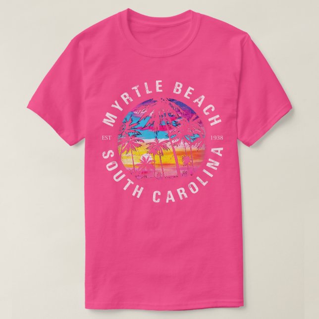 Camiseta Myrtle Beach SC Palm Tree (Frente do Design)