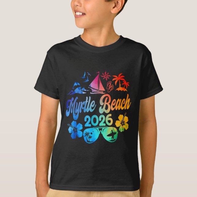 Camiseta Myrtle Beach South Carolina 2026 Vacation Beach Ti (Frente)