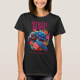 Camiseta Myrtle Beach South Carolina Floral Beach Turtle So