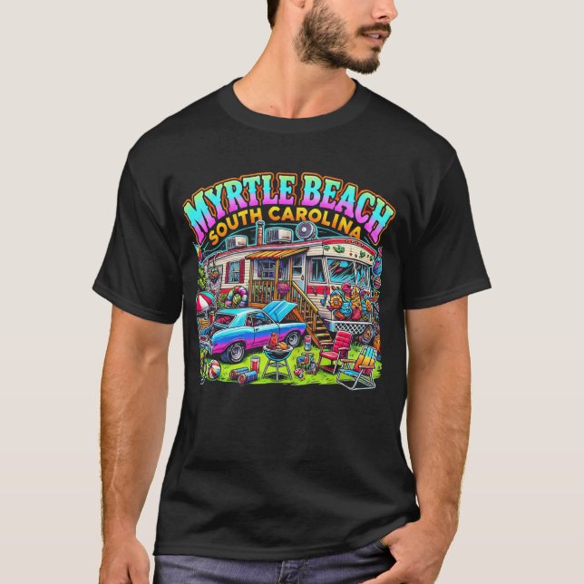 Camiseta Myrtle Beach South Carolina T-Shirt Vibrant Retro (Frente)