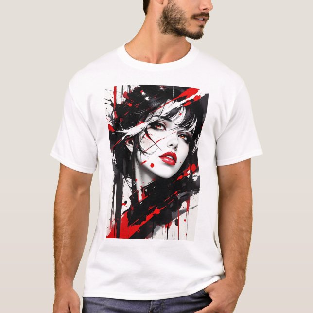 Camiseta mysterious anime girl (Frente)