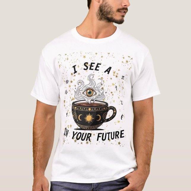 Camiseta Mystic Coffee Crystal Ball Tee – Latte Vibes Only (Frente)