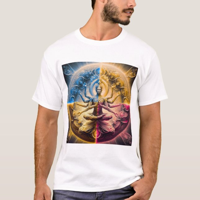 Camiseta Mystic Cosmic Deity Mandala T‑Shirt | Psychedelic  (Frente)