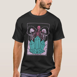 Camiseta Mystic Dancing Skeleton Witchy Celestial Crystal P