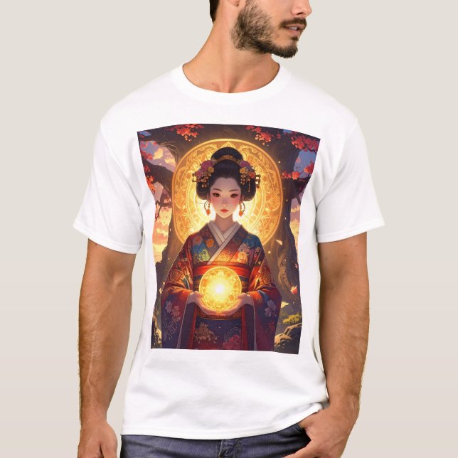 Camiseta Mystic Light – Kimono Grace and Celestial Power (Frente)