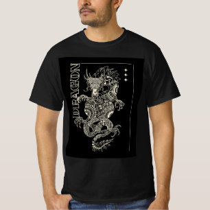 Camiseta Mystic Mandala Dragon - Intricate Fantasy T-Shirt