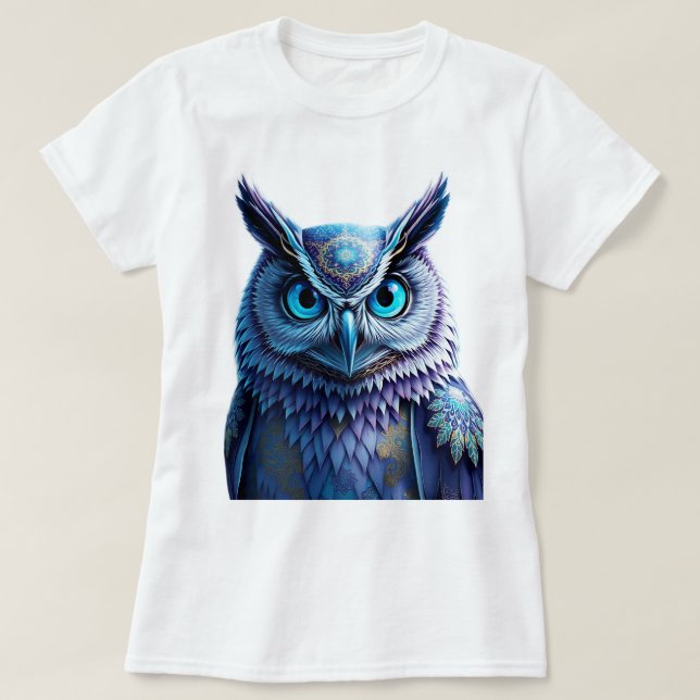 Camiseta Mystical Fantasy Owl T-Shirt | Spiritual Mandala (Frente do Design)