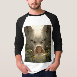 Camiseta Mystical Fantasy Wolf Guardian Anime