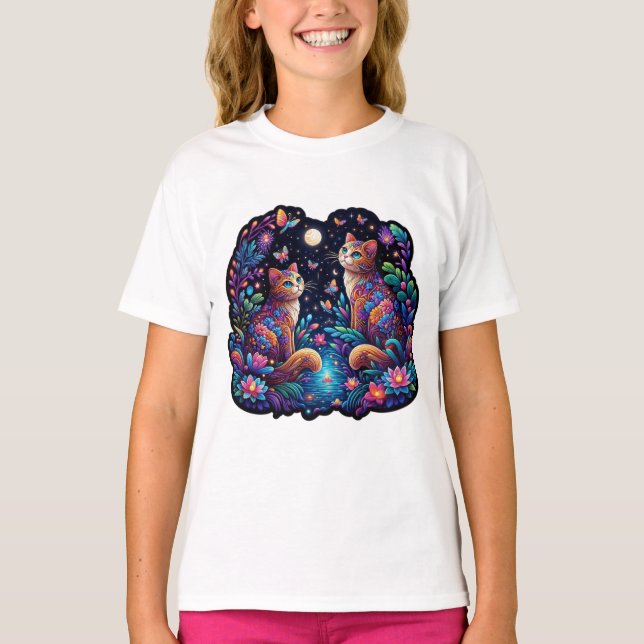 Camiseta Mystical Feline Fantasy (Frente)