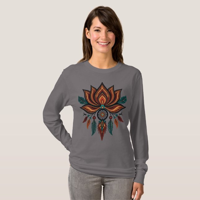 Camiseta Mystical Lotus Dreamcatcher  (Frente Completa)