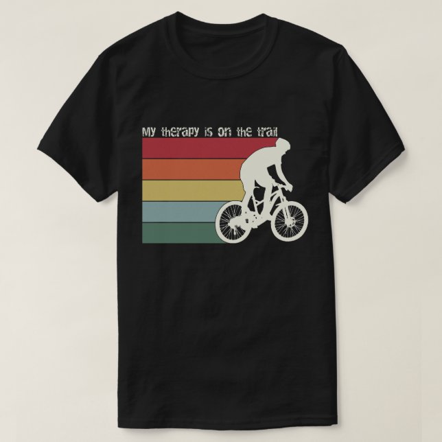 Camiseta MYTHERAPY IS ON THE TRAILS-Mountain Bike Graphic (Frente do Design)