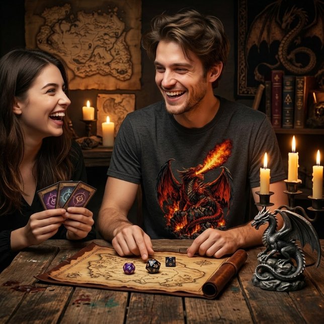 Camiseta Mythic Realms Fire Dragon Graphic (Criador carregado)